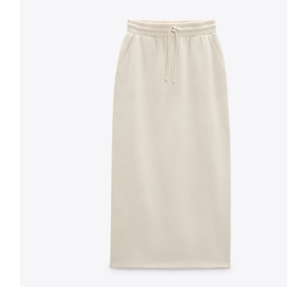NWT ZARA PLUSH SKIRT ECRU - Picture 8 of 8